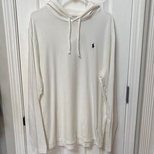 Polo by Ralph Lauren Men's White Hoodie LS T Shirt